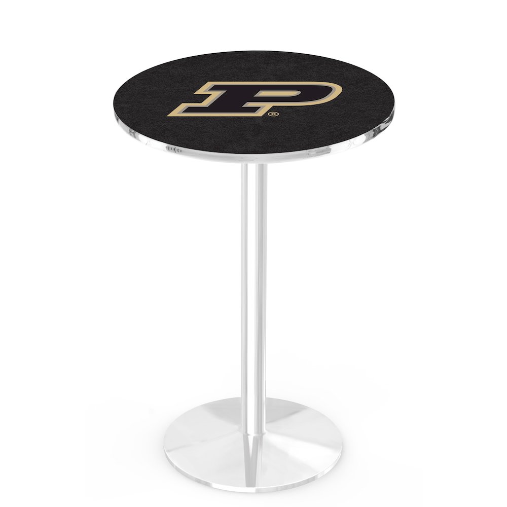 L214 Purdue 36" Tall - 36" Top Pub Table with Chrome Finish. Picture 1