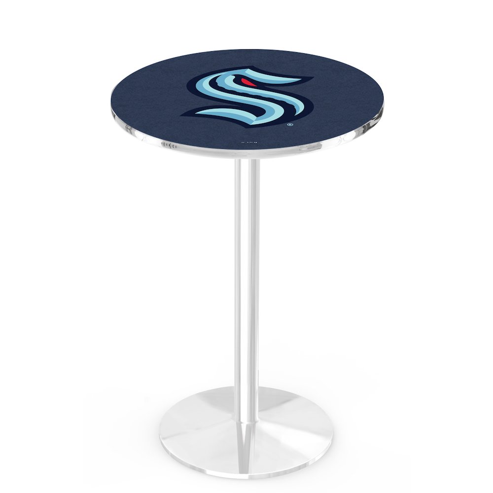 L214 Seattle Kraken 36' Tall - 36' Top Pub Table w/ Chrome Finish (948). Picture 1