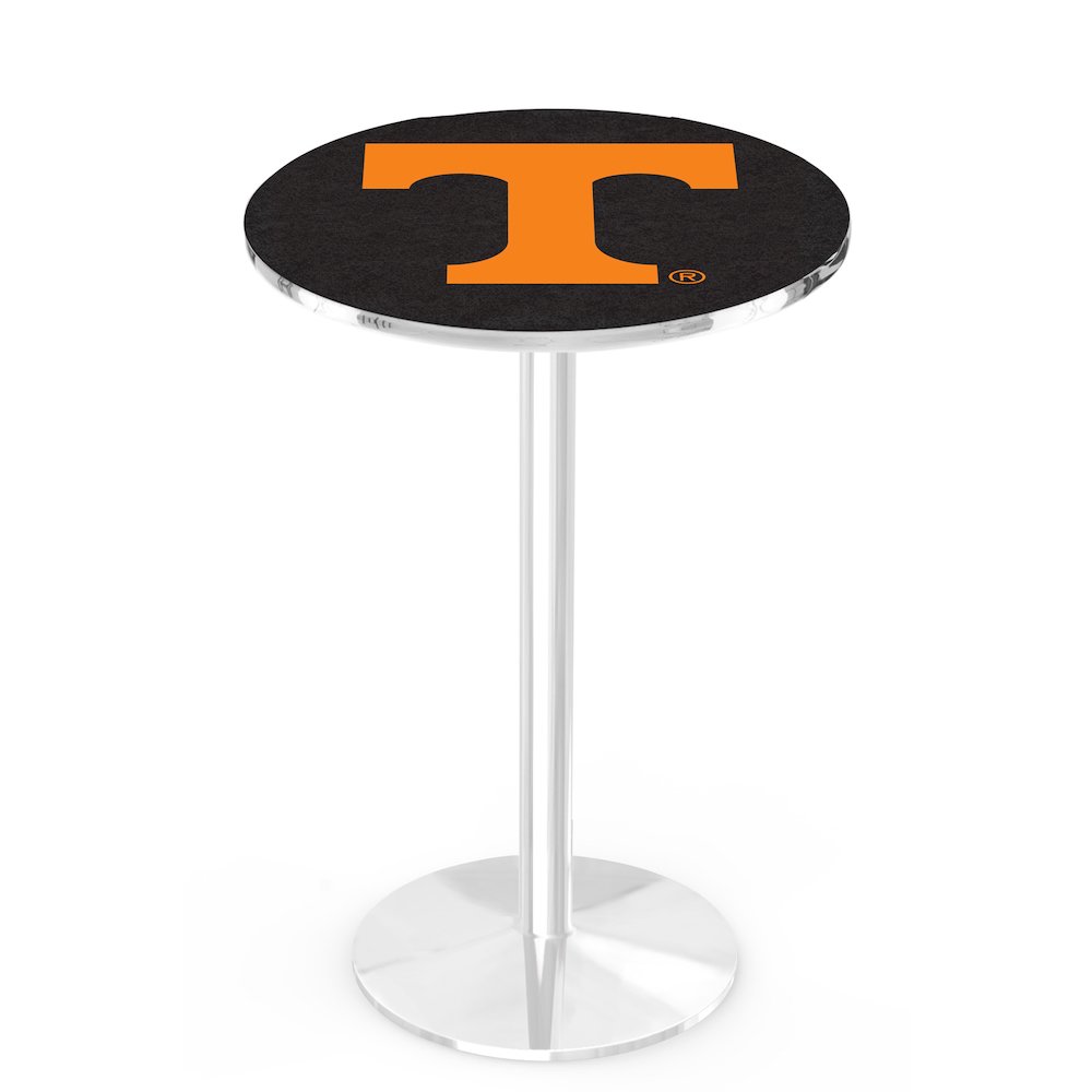 L214 University of Tennessee 36" Tall - 36" Top Pub Table with Chrome Finish. Picture 1