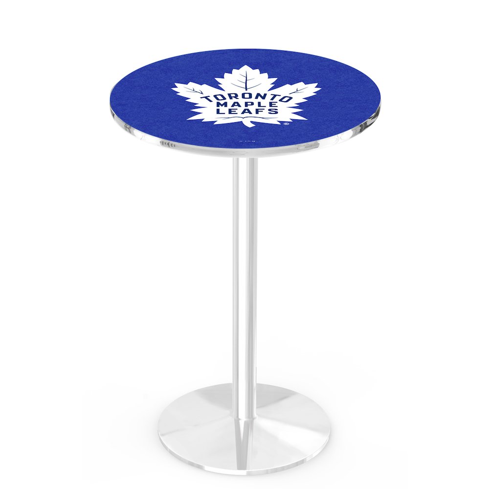 L214 Toronto Maple Leafs 36' Tall - 36' Top Pub Table w/ Chrome Finish (9638). Picture 1