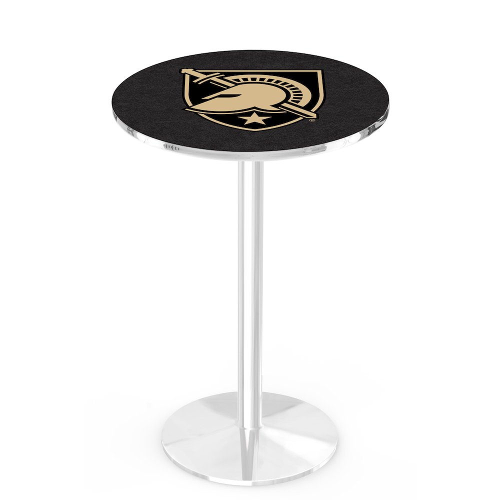L214 US Military Academy 36" Tall - 36" Top Pub Table with Chrome Finish. Picture 1