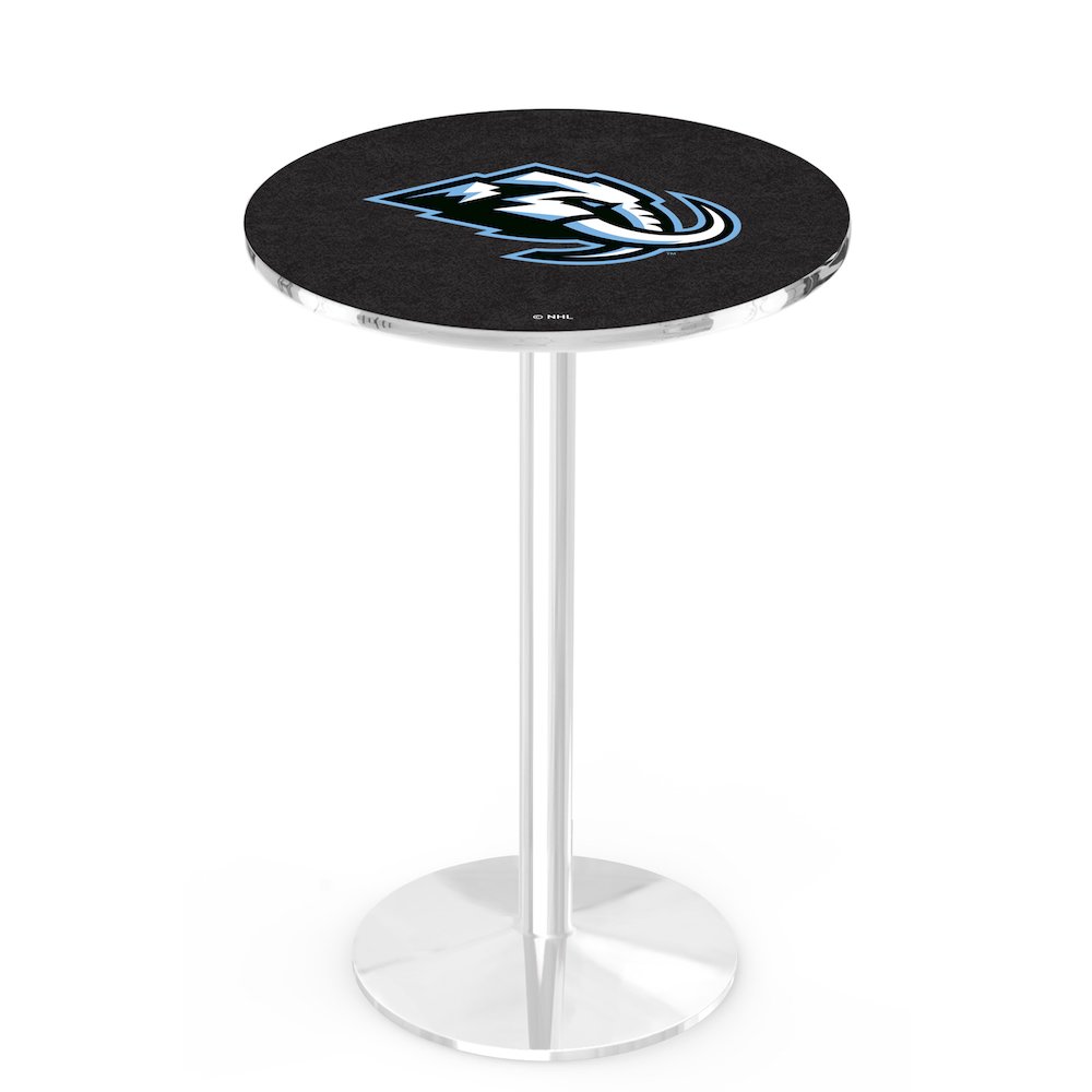 L214 Utah Mammoth 36" Tall - 36" Top Pub Table with Chrome Finish. Picture 1