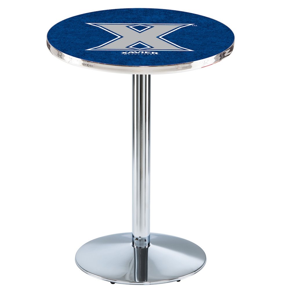 L214 Xavier 36" Tall - 36" Top Pub Table with Chrome Finish. Picture 1