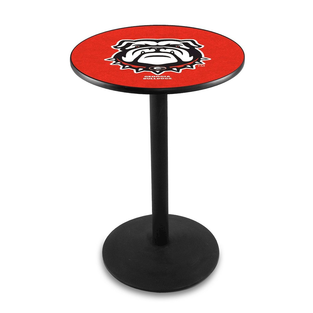 L214 University of Georgia (Bulldog)  36' Tall - 36' Top Pub Table w/ Black Wrinkle Finish. Picture 1