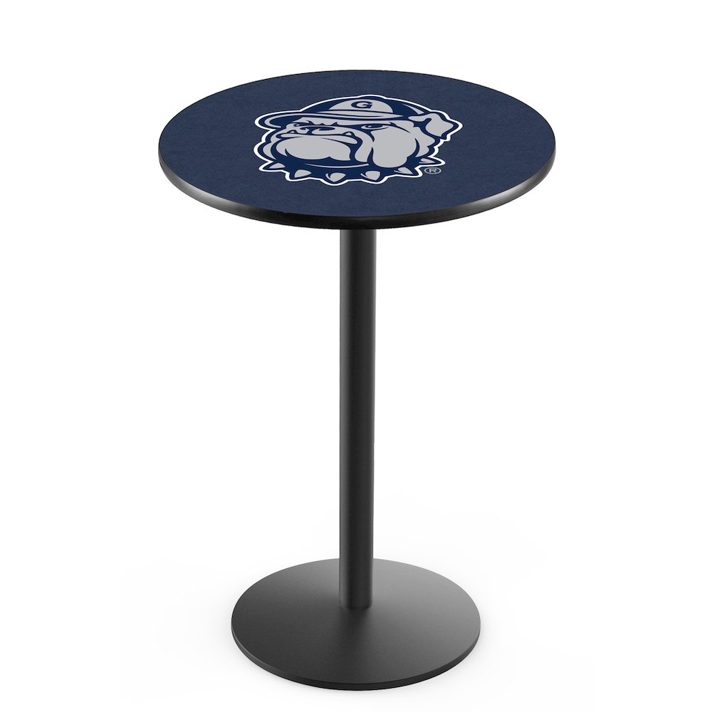 L214 Georgetown University 36' Tall - 36' Top Pub Table w/ Black Wrinkle Finish. Picture 1