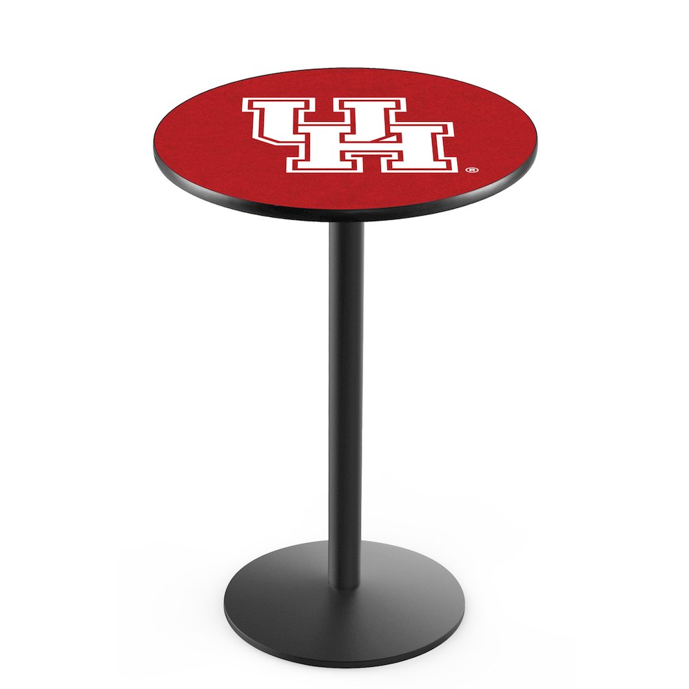 L214 University of Houston 36" Tall - 36" Top Pub Table with Black Wrinkle Finish. Picture 1