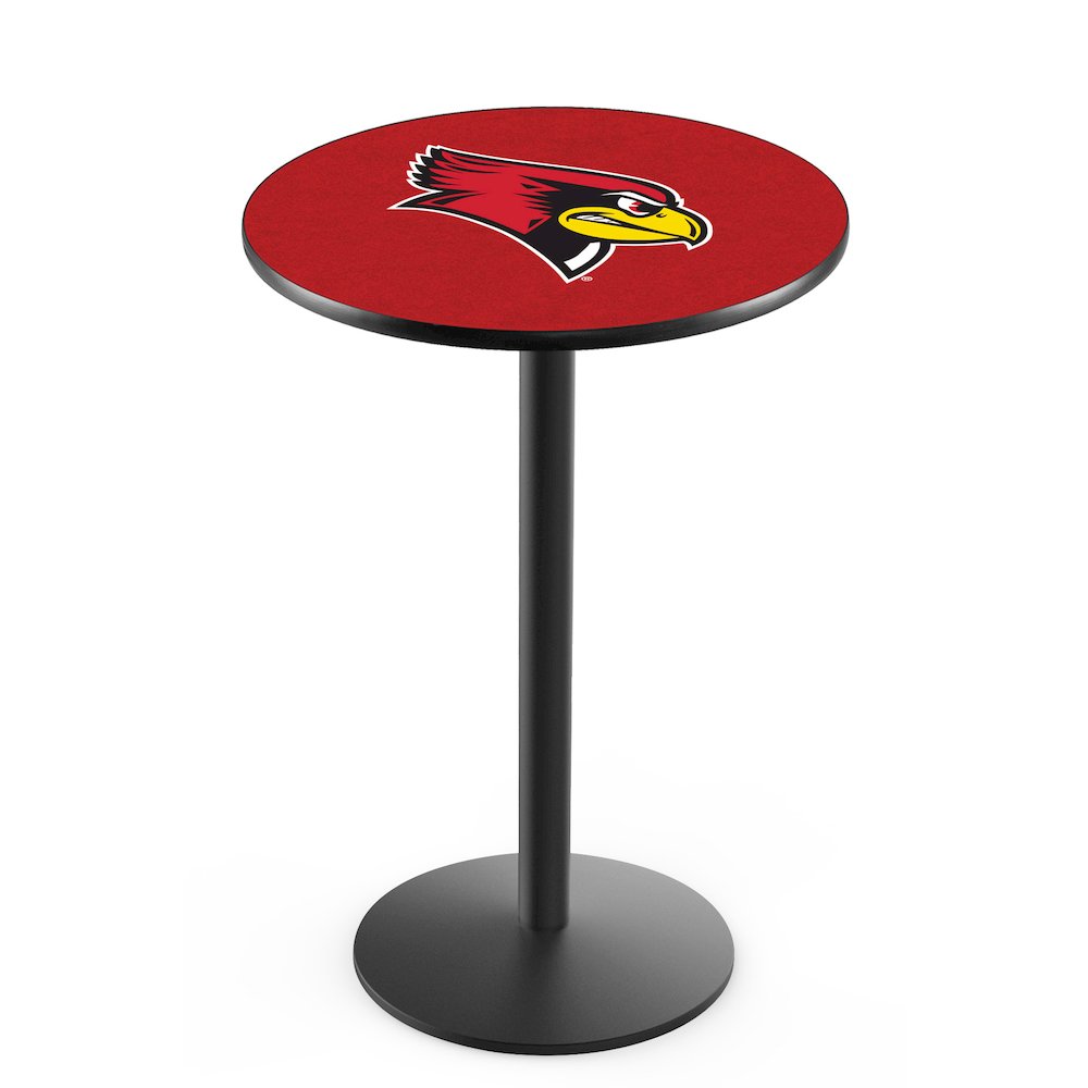L214 Illinois State University 36' Tall - 36' Top Pub Table w/ Black Wrinkle Finish. Picture 1