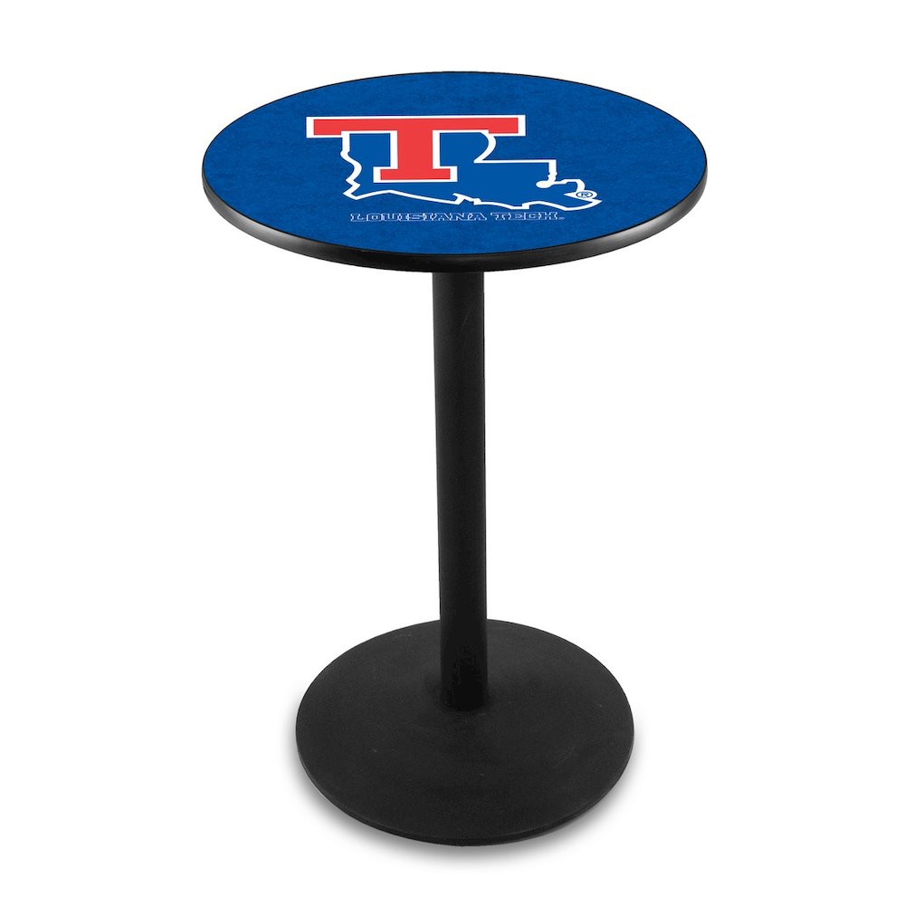 L214 Louisiana Tech University 36' Tall - 36' Top Pub Table w/ Black Wrinkle Finish. Picture 1