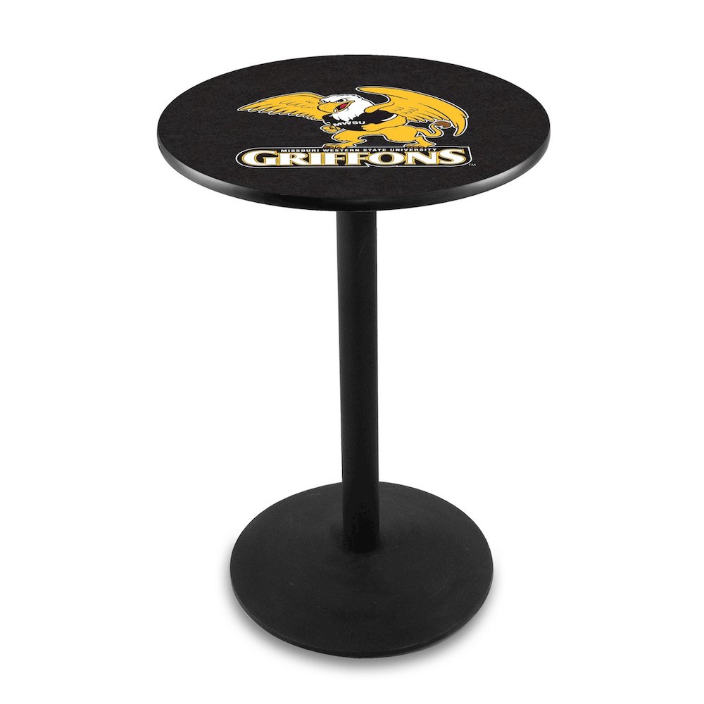 L214 Missouri Western State University 36' Tall - 36' Top Pub Table w/ Black Wrinkle Finish. Picture 1