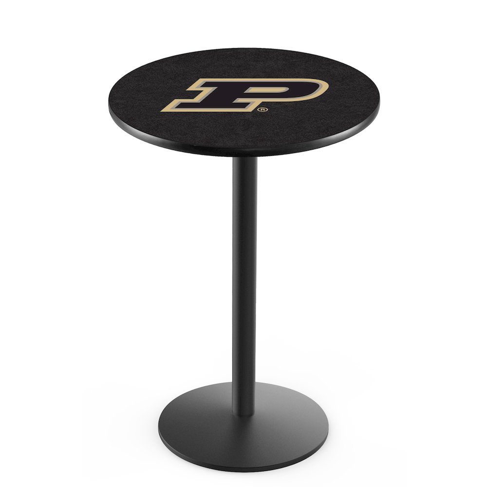 L214 Purdue 36' Tall - 36' Top Pub Table w/ Black Wrinkle Finish. Picture 1