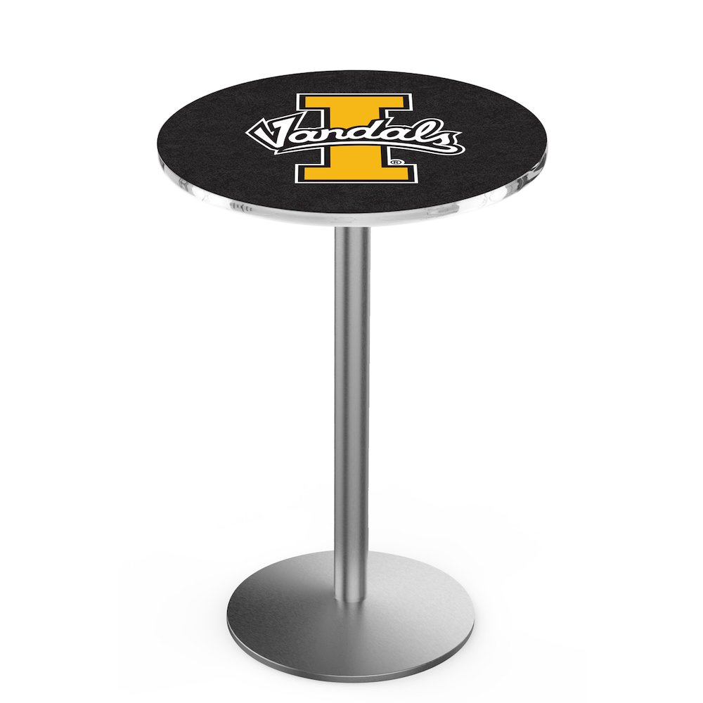 L217 University of Idaho 36' Tall - 36' Top Pub Table w/ Chrome Finish. Picture 1