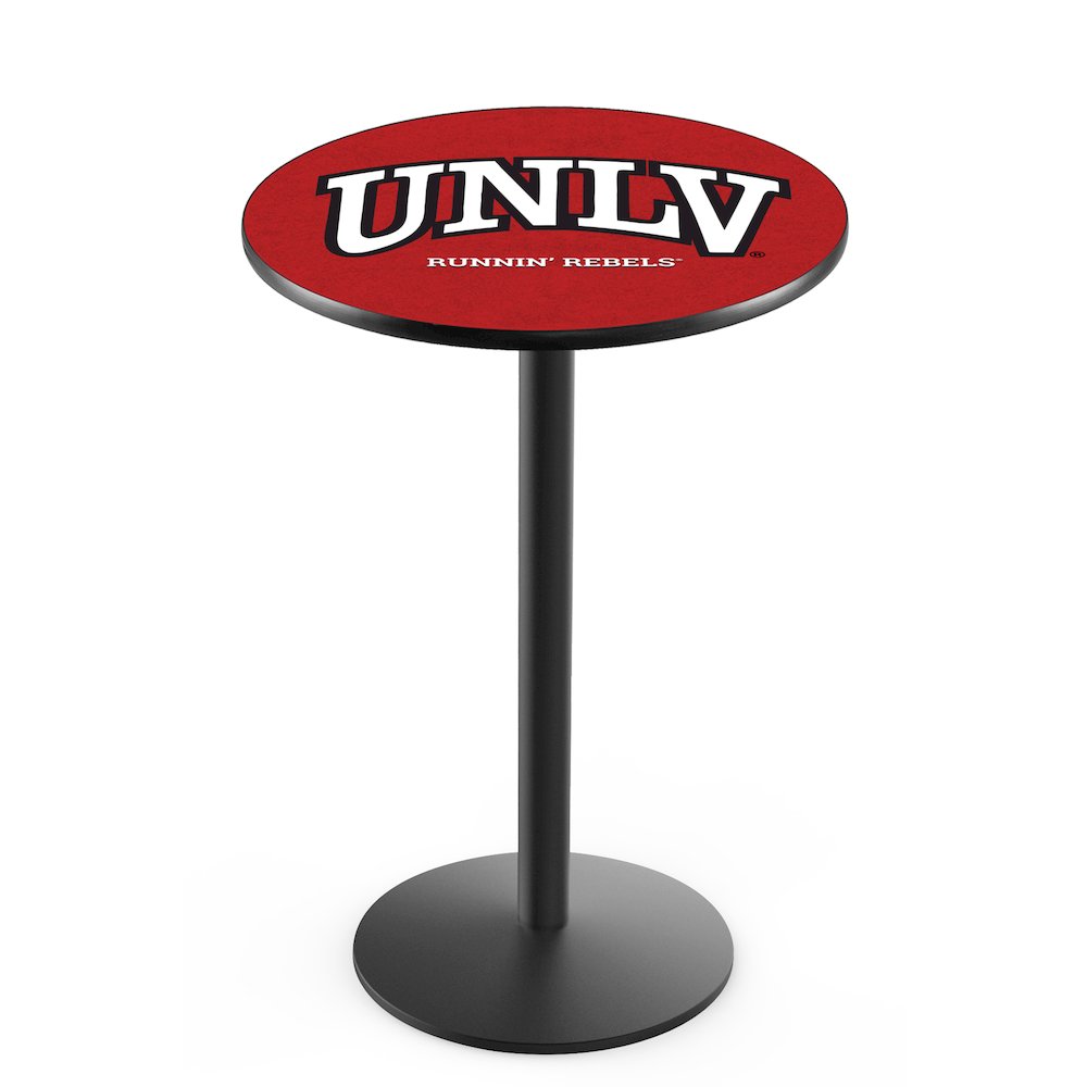 L214 University of Nevada Las Vegas 36' Tall - 36' Top Pub Table w/ Black Wrinkle Finish. Picture 1