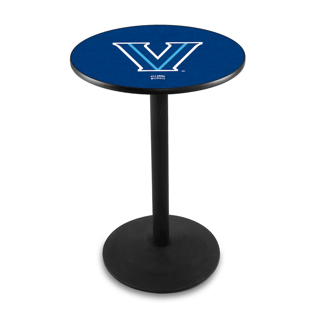L214 Villanova University 36" Tall - 36" Top Pub Table with Black Wrinkle Finish. Picture 1