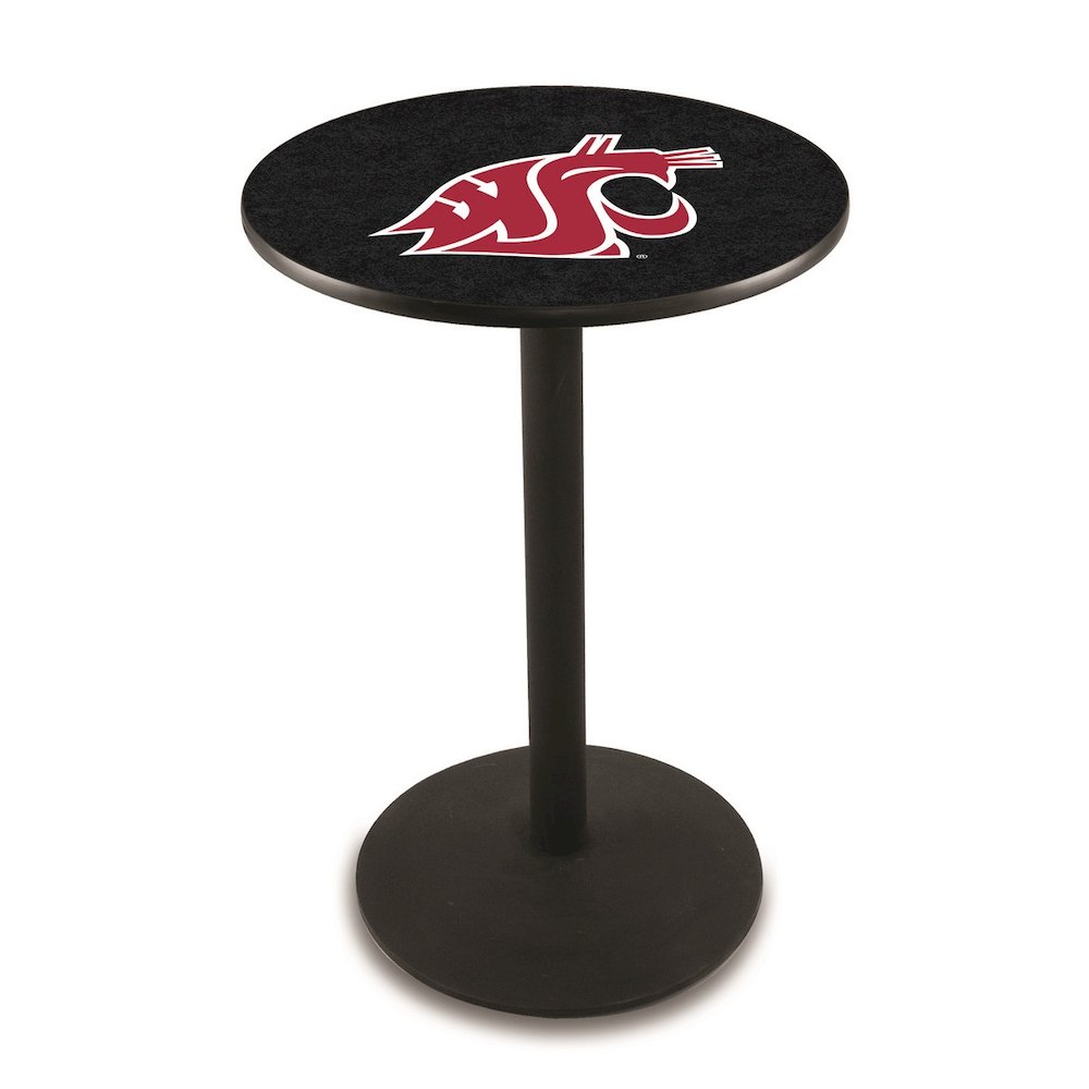 L214 Washington State University 36' Tall - 36' Top Pub Table w/ Black Wrinkle Finish. Picture 1