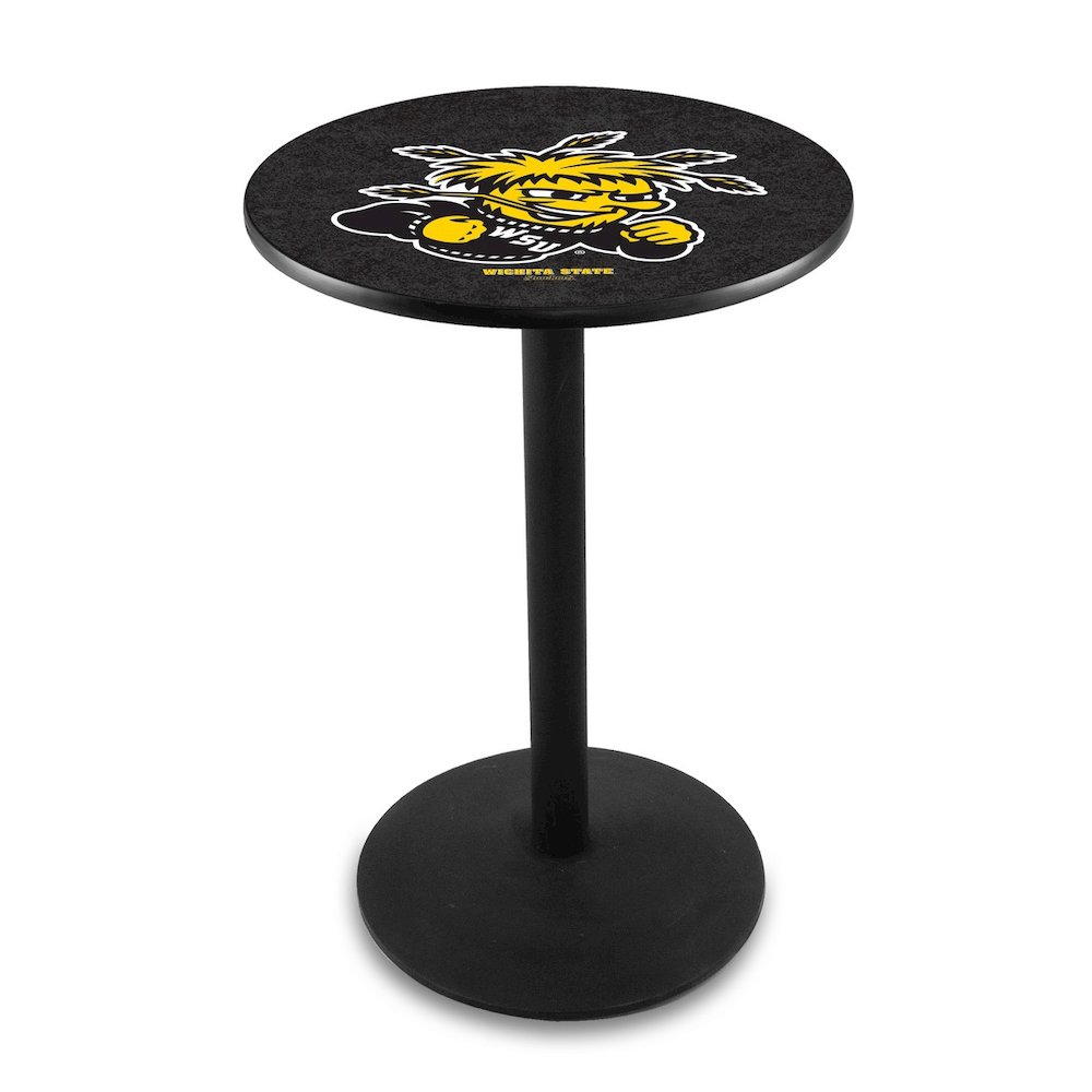 L214 Wichita State University 36' Tall - 36' Top Pub Table w/ Black Wrinkle Finish. Picture 1