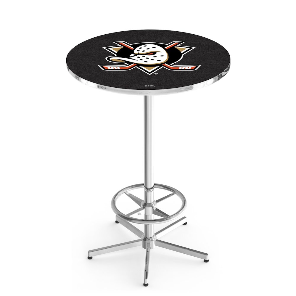 L216 Anaheim Ducks 42' Tall - 36' Top Pub Table w/ Chrome Finish (5523). Picture 1