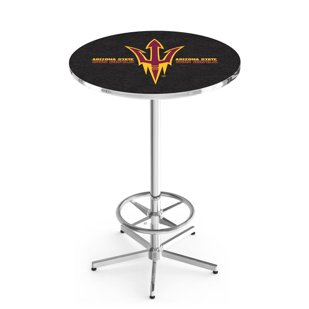 L216 Arizona State University (Pitchfork) 42' Tall - 36' Top Pub Table w/ Chrome Finish. Picture 1