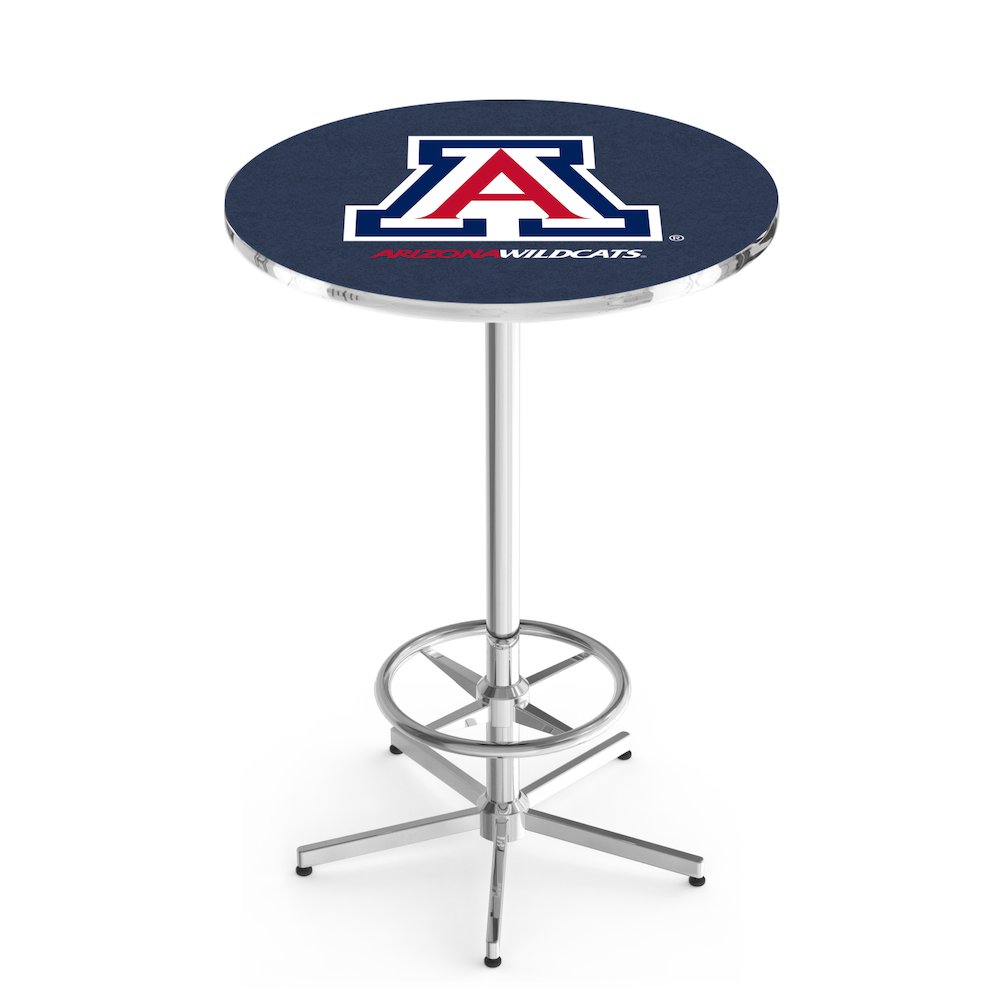 L216 University of Arizona 42' Tall - 36' Top Pub Table w/ Chrome Finish. Picture 1