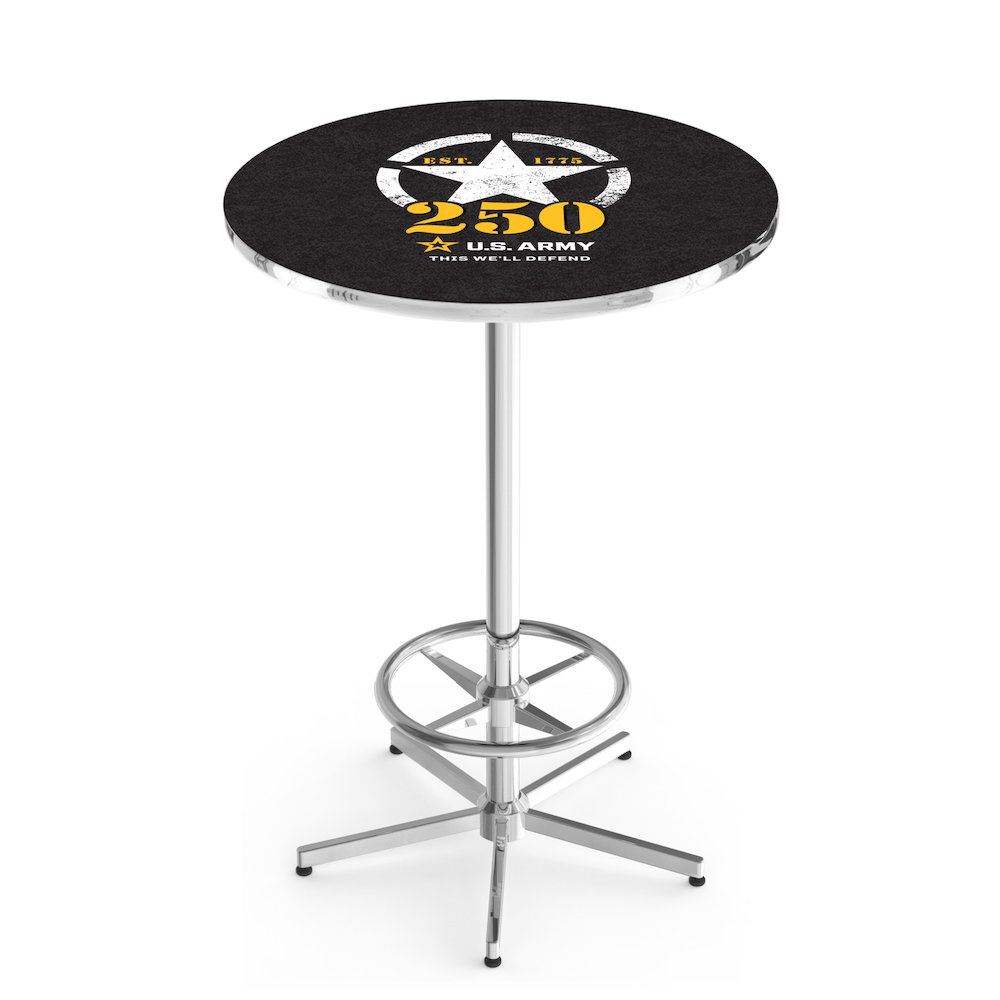 42" Tall - 36" Top Pub Table with Chrome Finish. Picture 1
