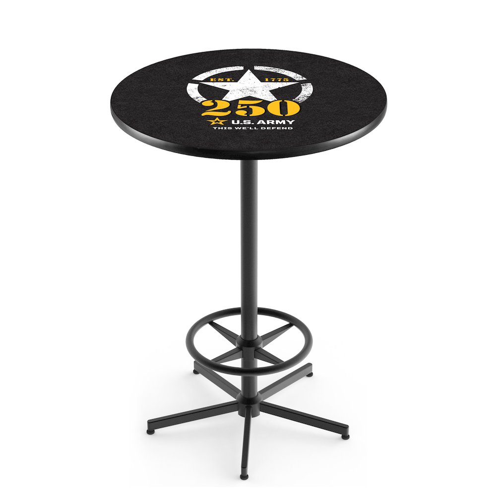 42" Tall - 36" Top Pub Table with Black Wrinkle Finish. Picture 1