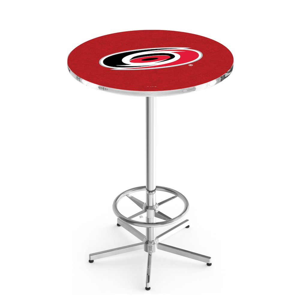 L216 Carolina Hurricanes 42" Tall - 36" Top Pub Table with Chrome Finish (5738). Picture 1