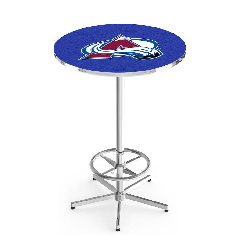 L216 Colorado Avalanche 42" Tall - 36" Top Pub Table with Chrome Finish (5806). Picture 1