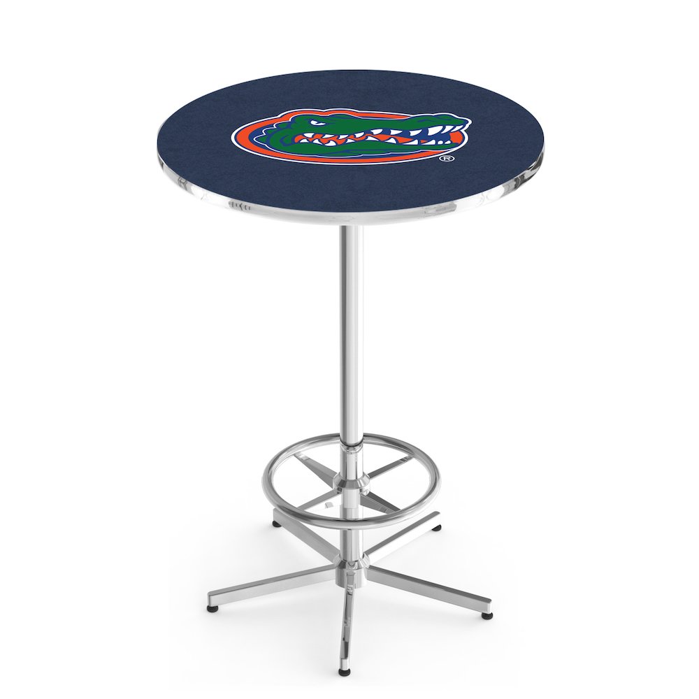 L216 University of Florida 42' Tall - 36' Top Pub Table w/ Chrome Finish. Picture 1