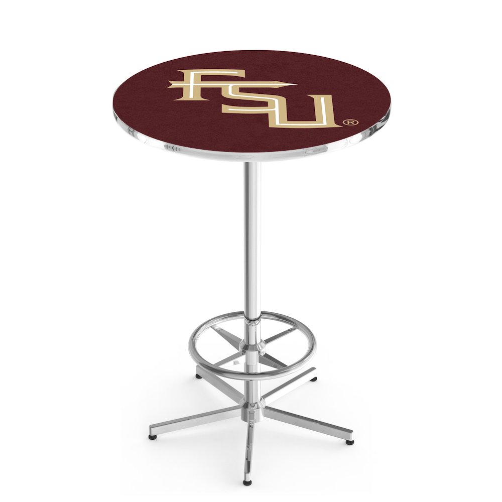 L216 Florida State (Script) 42' Tall - 36' Top Pub Table w/ Chrome Finish. Picture 1