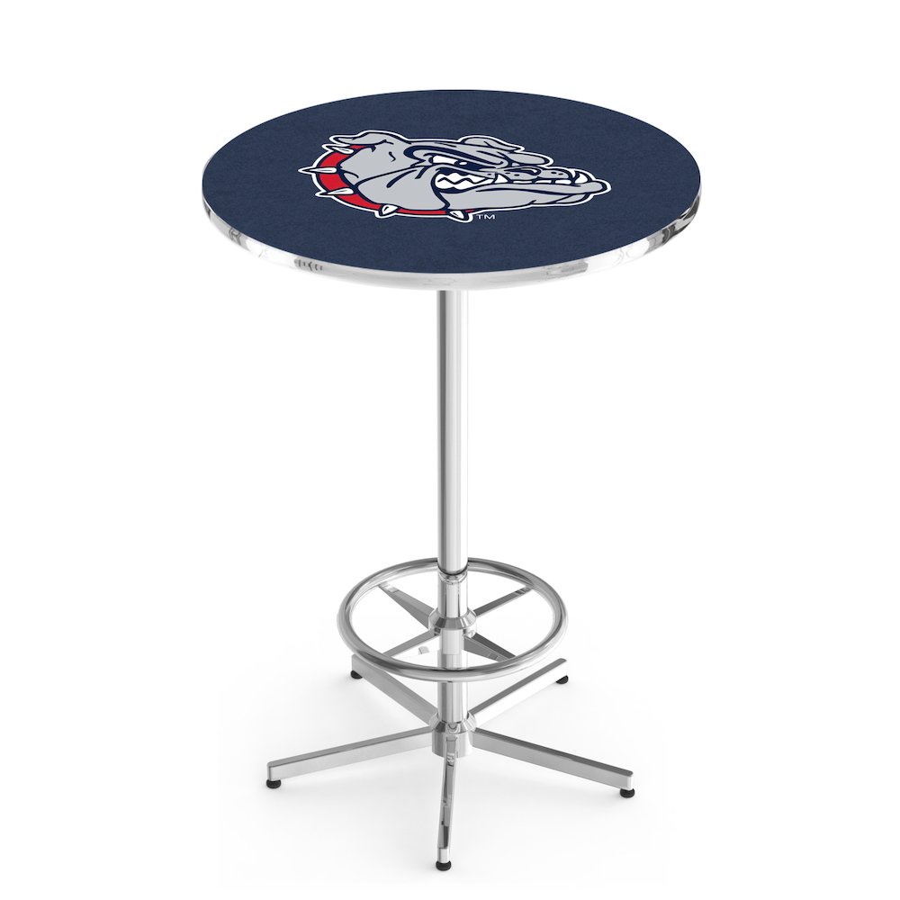 L216 Gonzaga 42" Tall - 36" Top Pub Table with Chrome Finish. Picture 1