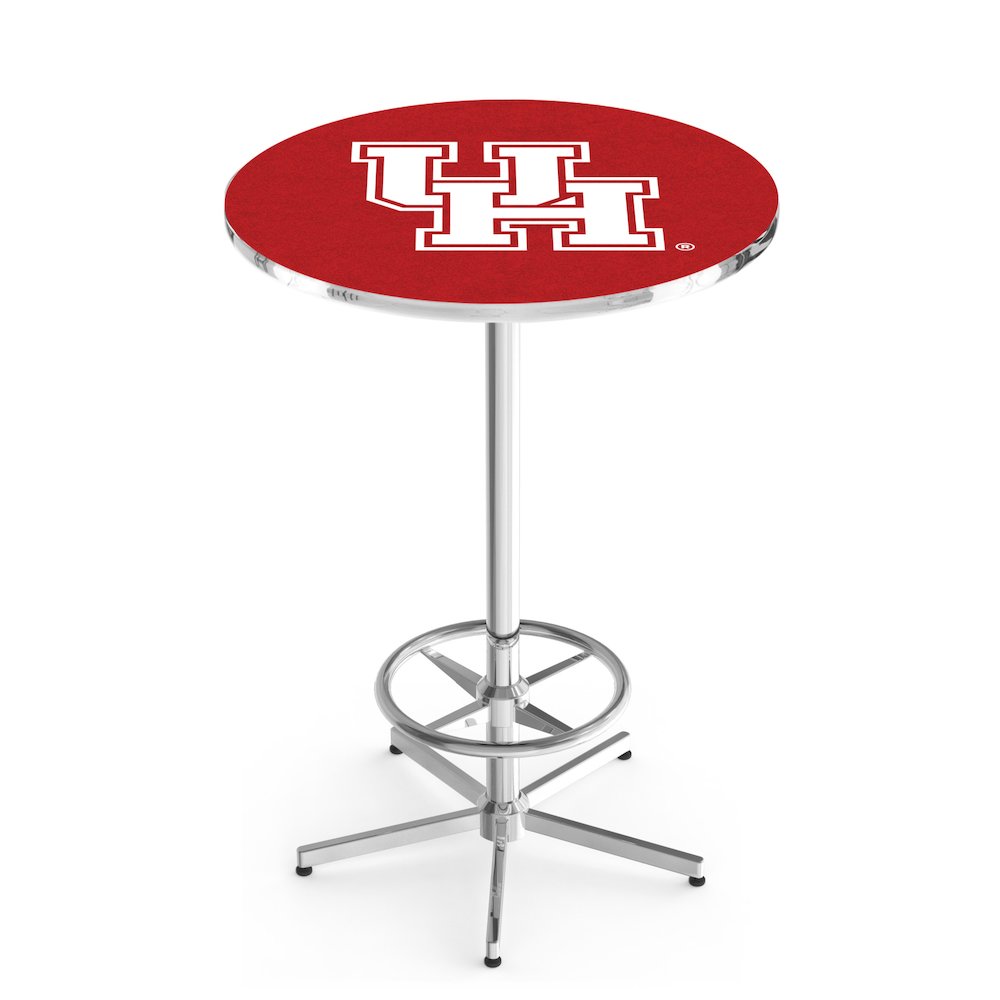 L216 University of Houston 42" Tall - 36" Top Pub Table with Chrome Finish. Picture 1