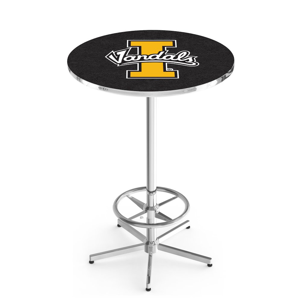 L216 University of Idaho 42' Tall - 36' Top Pub Table w/ Chrome Finish. Picture 1