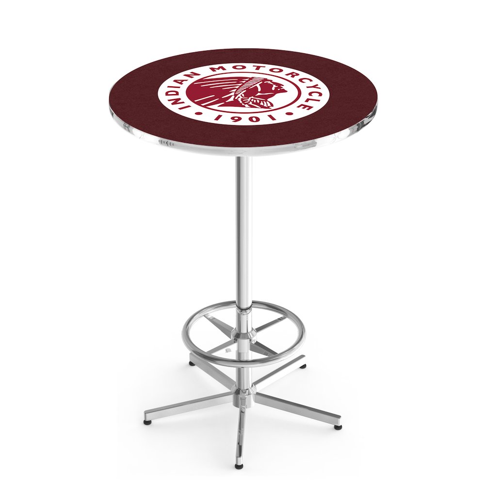 L216 Indian Motorcycle 42' Tall - 36' Top Pub Table w/ Chrome Finish. Picture 1