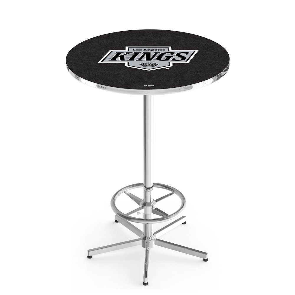 L216 Los Angeles Kings 42" Tall - 36" Top Pub Table with Chrome Finish (6216). Picture 1