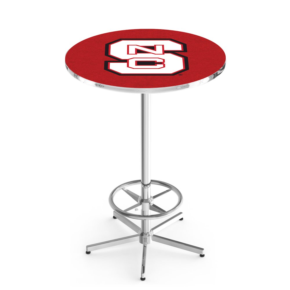 L216 North Carolina State University 42' Tall - 36' Top Pub Table w/ Chrome Finish. Picture 1