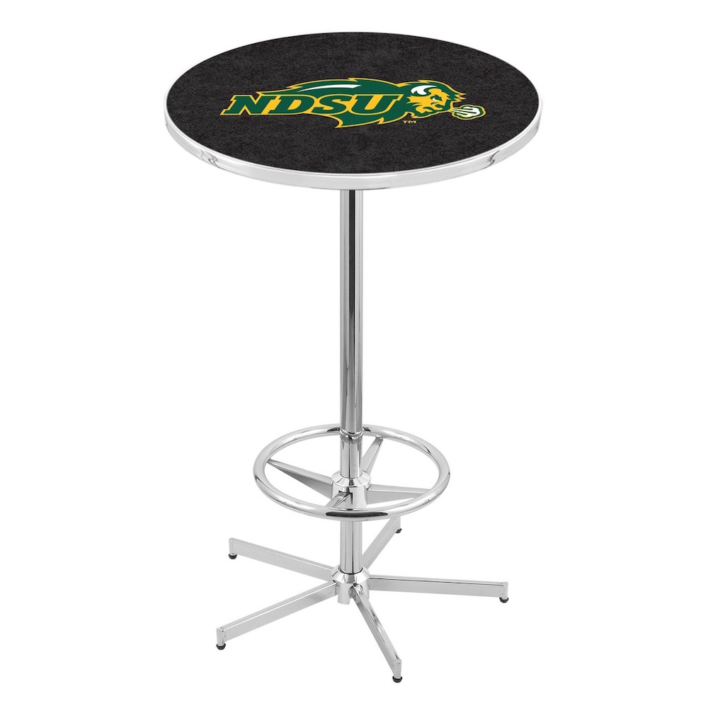 L216 North Dakota State University 42" Tall - 36" Top Pub Table with Chrome Finish. Picture 1