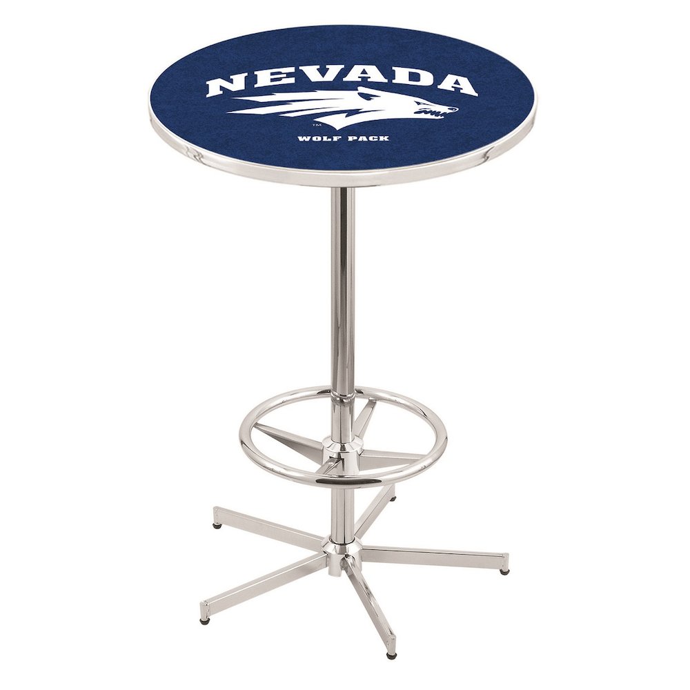 L216 University of Nevada 42' Tall - 36' Top Pub Table w/ Chrome Finish. Picture 1