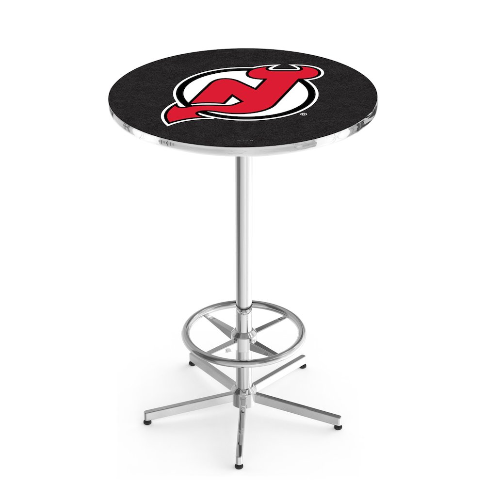 L216 New Jersey Devils 42" Tall - 36" Top Pub Table with Chrome Finish (6568). Picture 1
