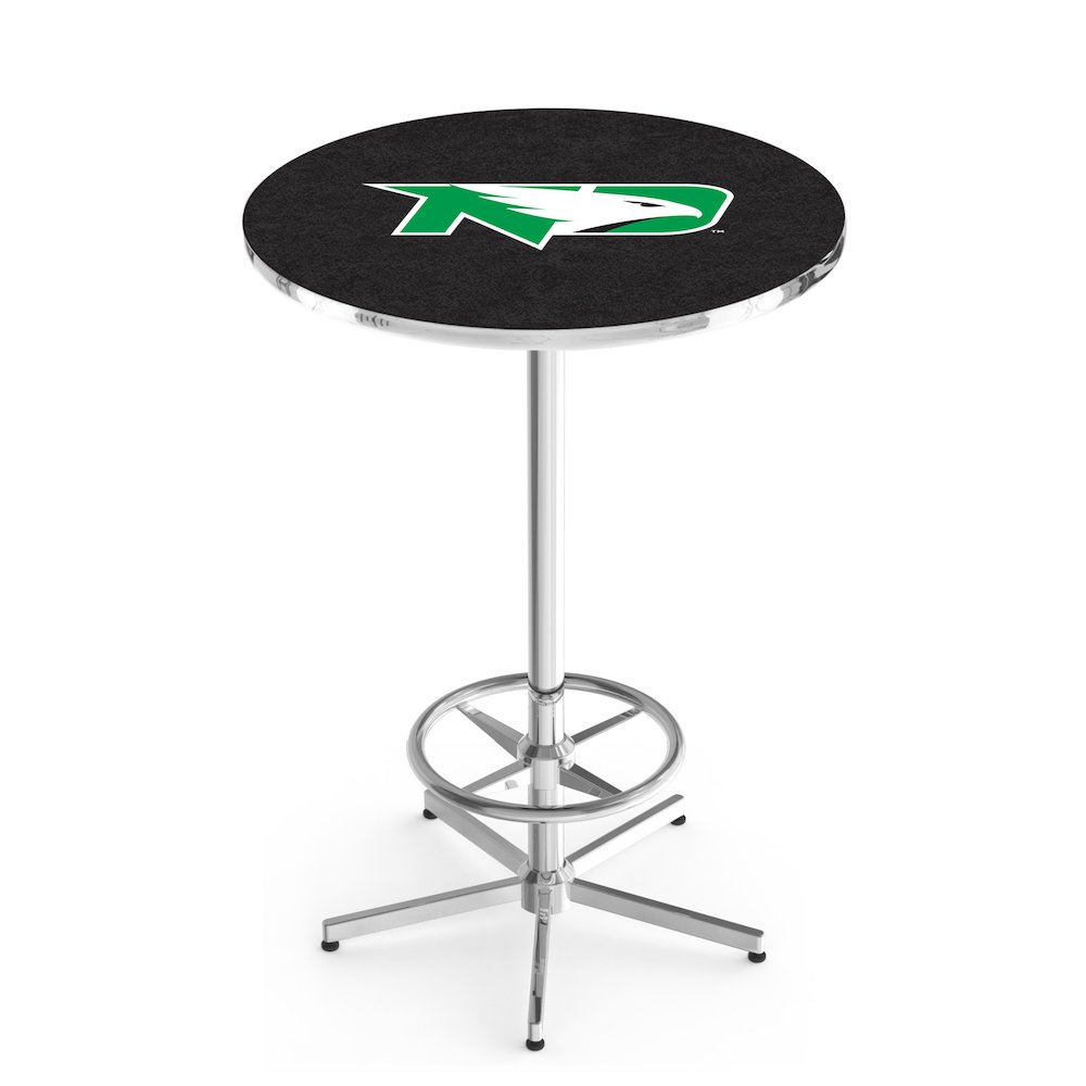 L216 University of North Dakota 42" Tall - 36" Top Pub Table with Chrome Finish. Picture 1