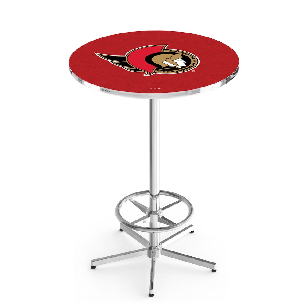 L216 Ottawa Senators 42" Tall - 36" Top Pub Table with Chrome Finish (6704). Picture 1