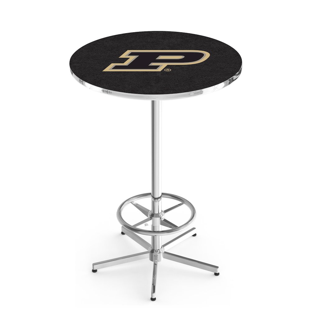 L216 Purdue 42' Tall - 36' Top Pub Table w/ Chrome Finish. Picture 1