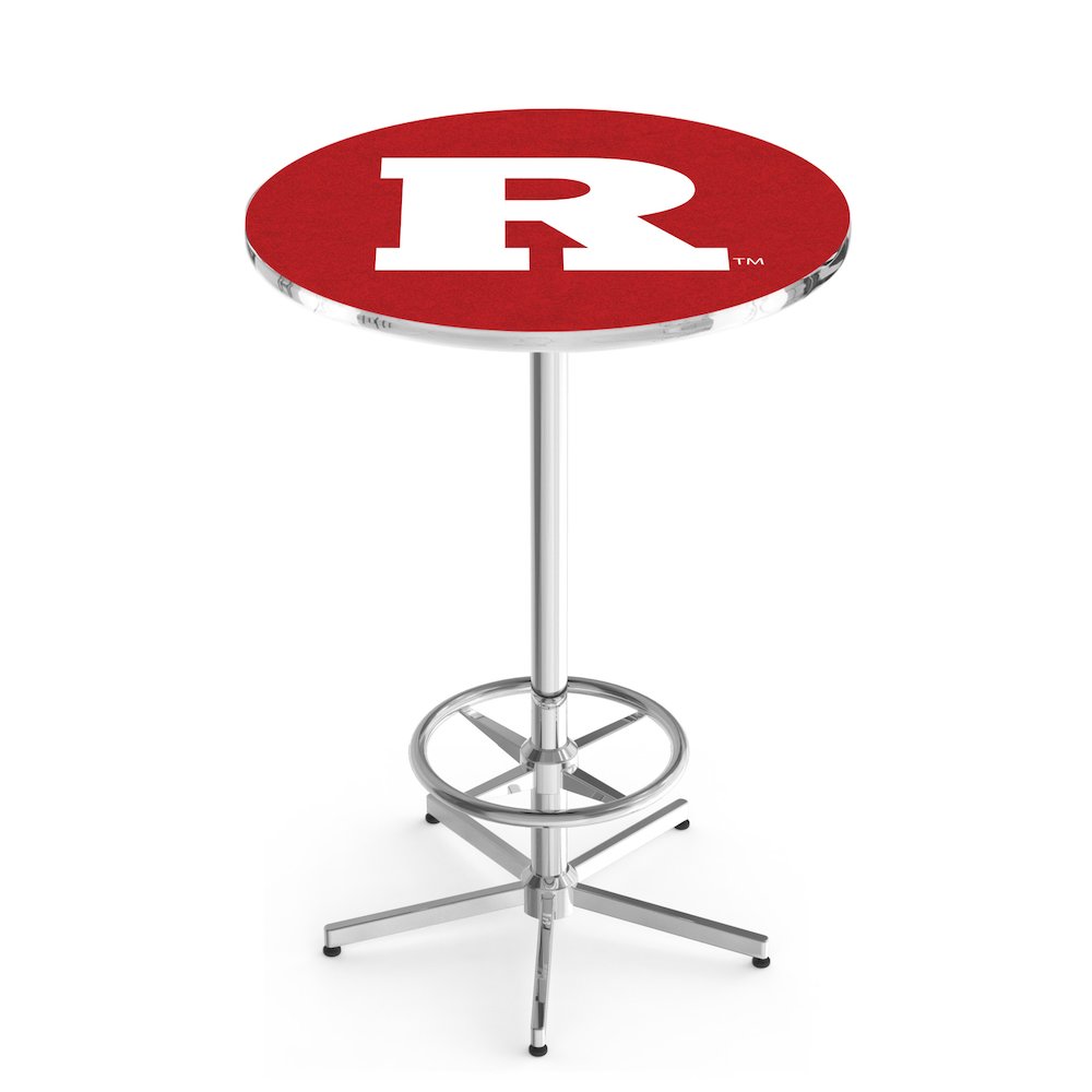 L216 Rutgers 42" Tall - 36" Top Pub Table with Chrome Finish. Picture 1
