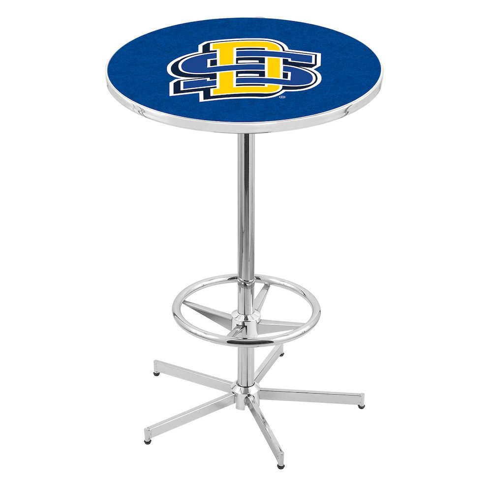 L216 South Dakota State University 42' Tall - 36' Top Pub Table w/ Chrome Finish. Picture 1