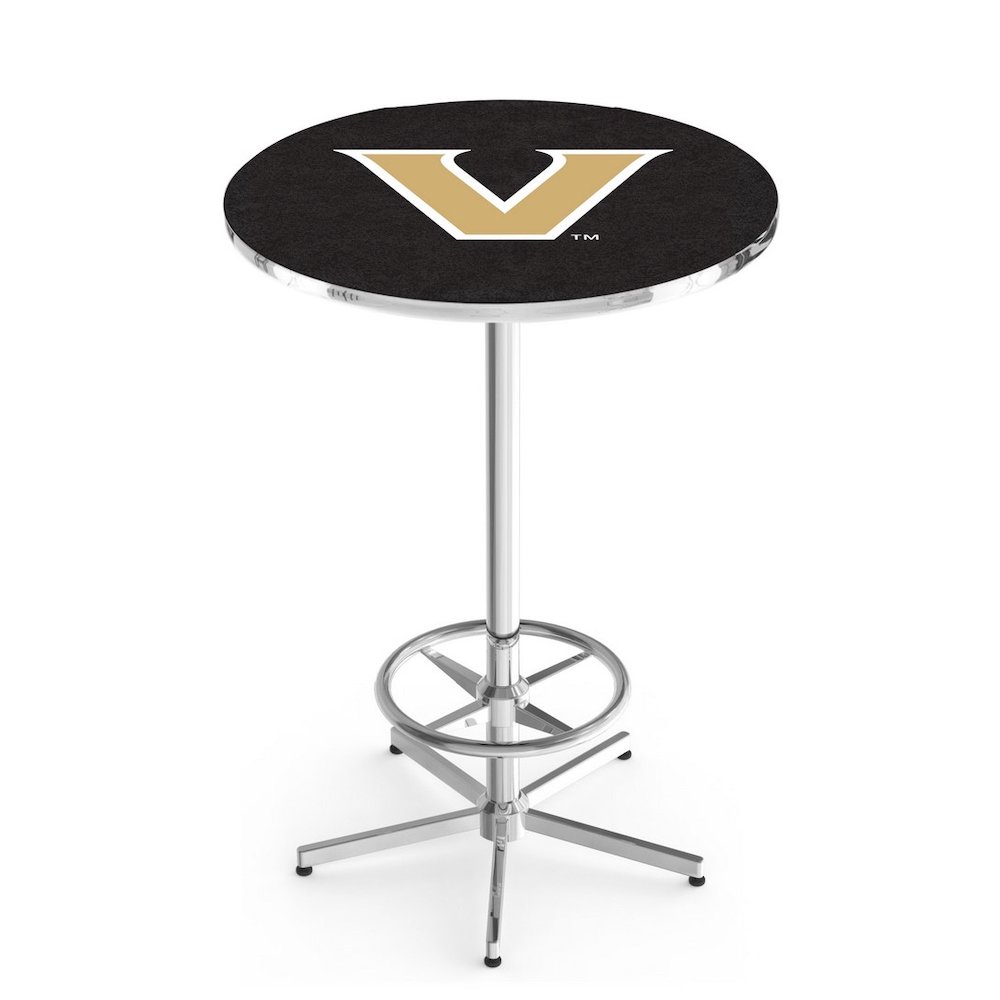 L216 Vanderbilt University 42' Tall - 36' Top Pub Table w/ Chrome Finish. Picture 1