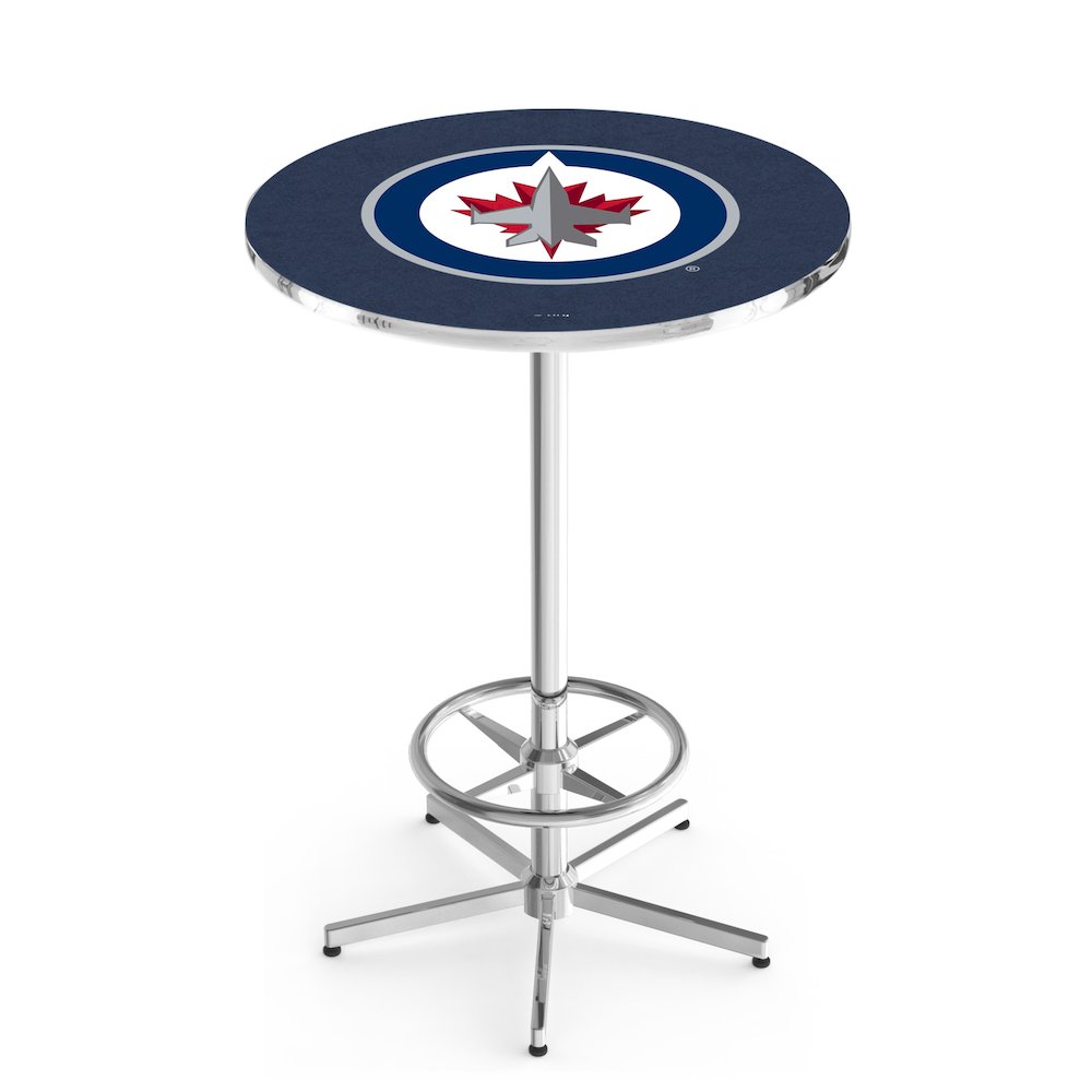 L216 Winnipeg Jets 42' Tall - 36' Top Pub Table w/ Chrome Finish (7213). Picture 1