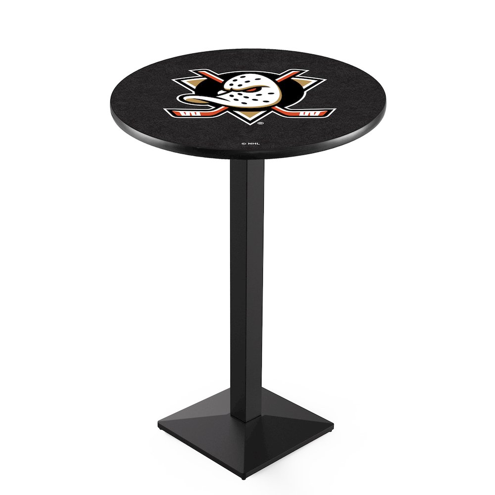 L217 Anaheim Ducks 36' Tall - 36' Top Pub Table w/ Black Wrinkle Finish (8326). Picture 1