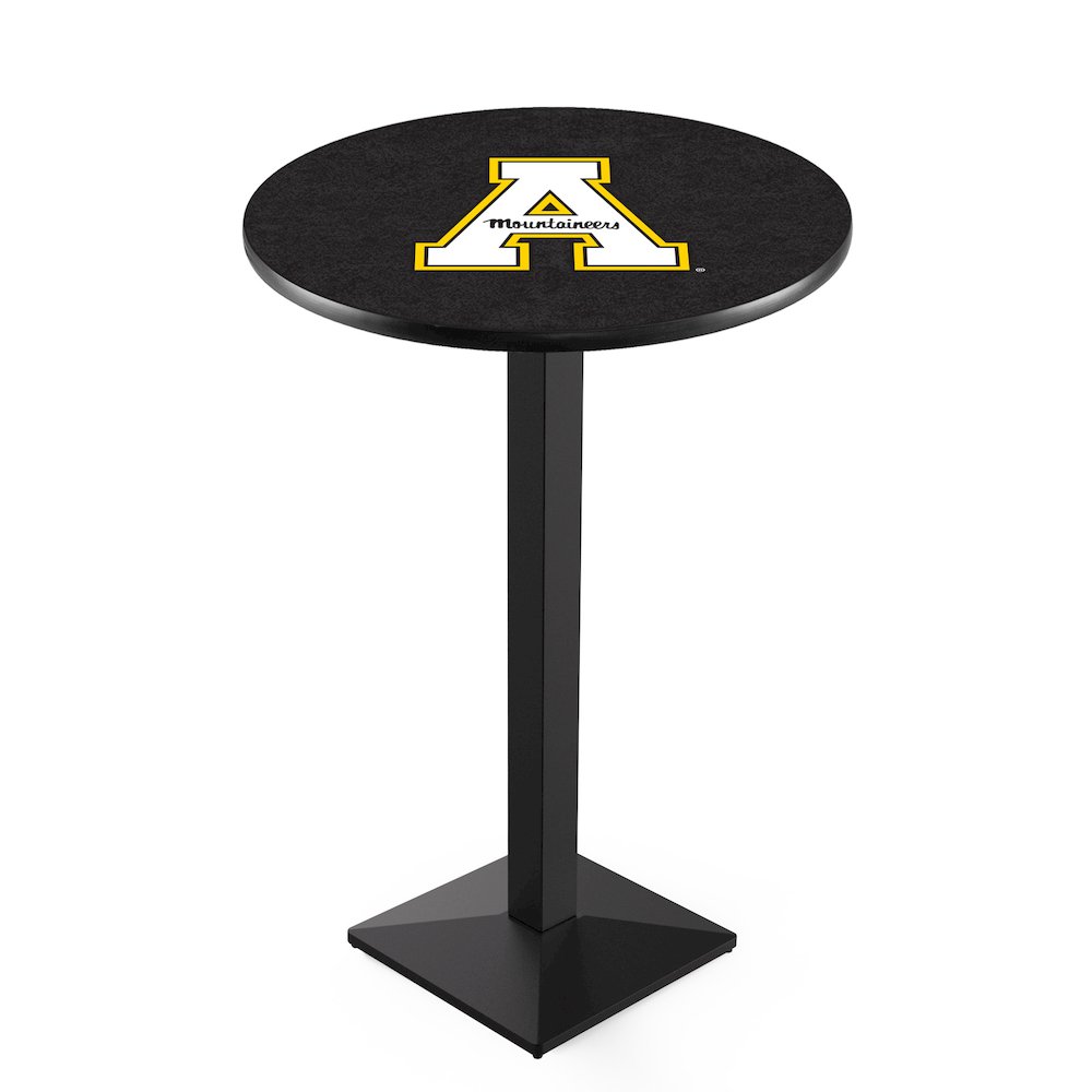 L217 Appalachian State University 36' Tall - 36' Top Pub Table w/ Black Wrinkle Finish. Picture 1