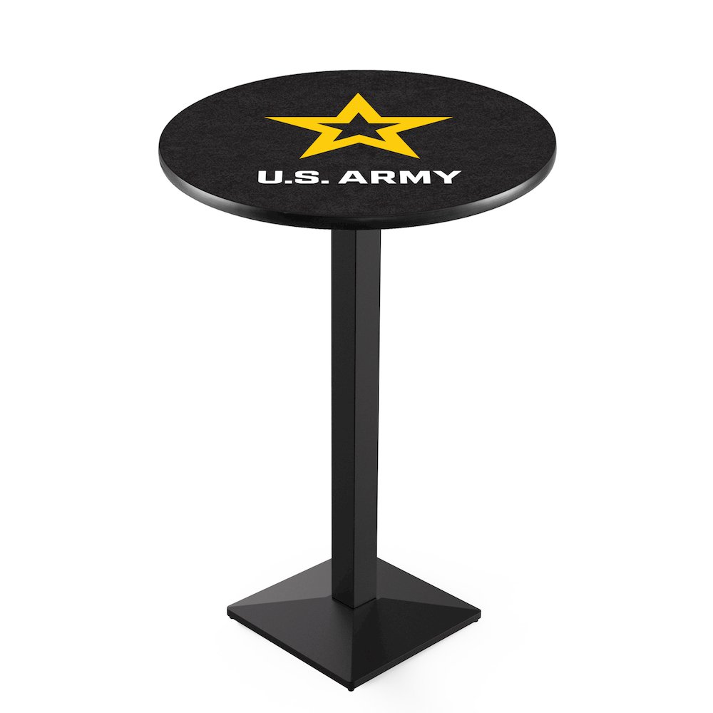 L217 United States Army 36" Tall - 36" Top Pub Table with Black Wrinkle Finish. Picture 1