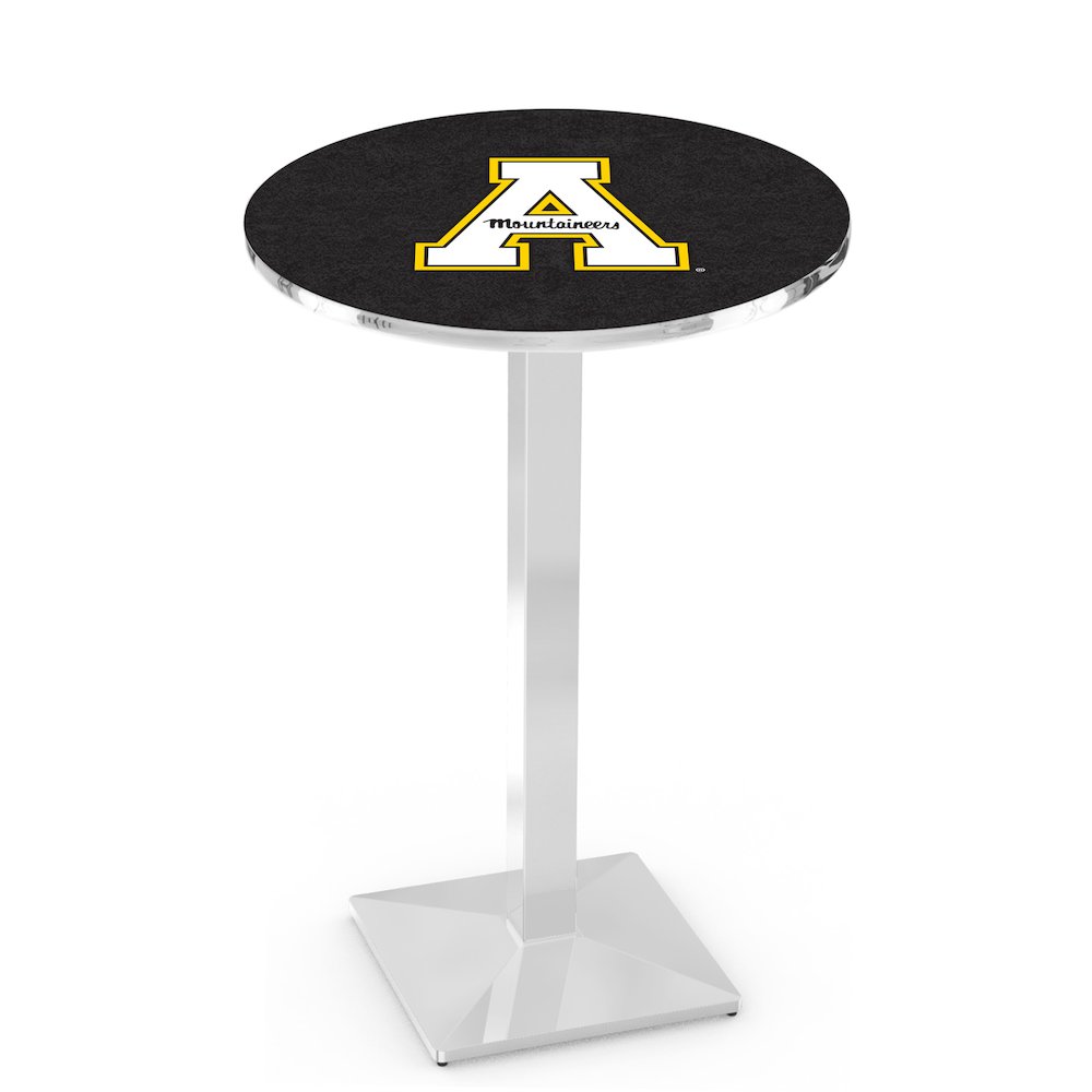 L217 Appalachian State University 36" Tall - 36" Top Pub Table with Chrome Finish. Picture 1