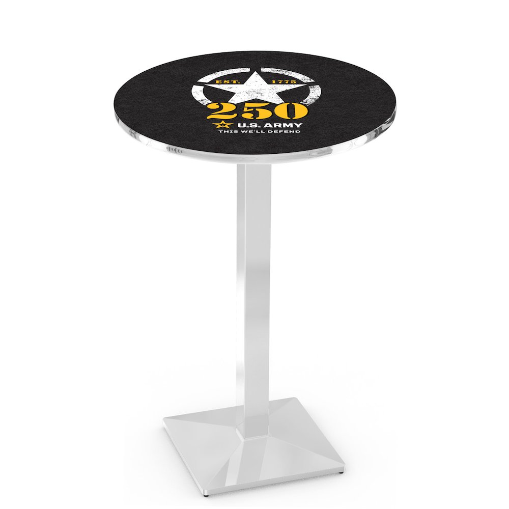 36" Tall - 36" Top Pub Table with Chrome Finish. Picture 1