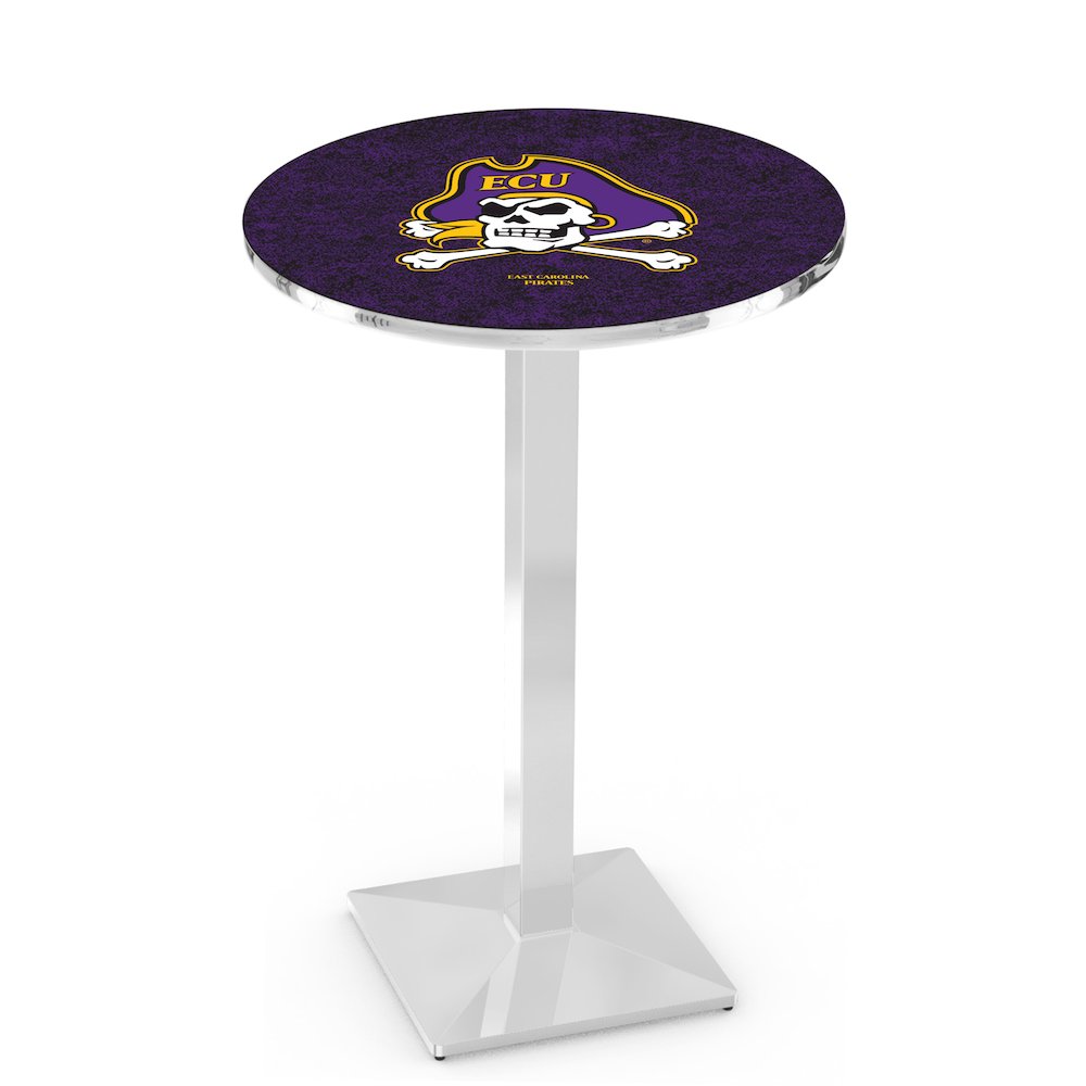 L217 East Carolina University 36' Tall - 36' Top Pub Table w/ Chrome Finish. Picture 1